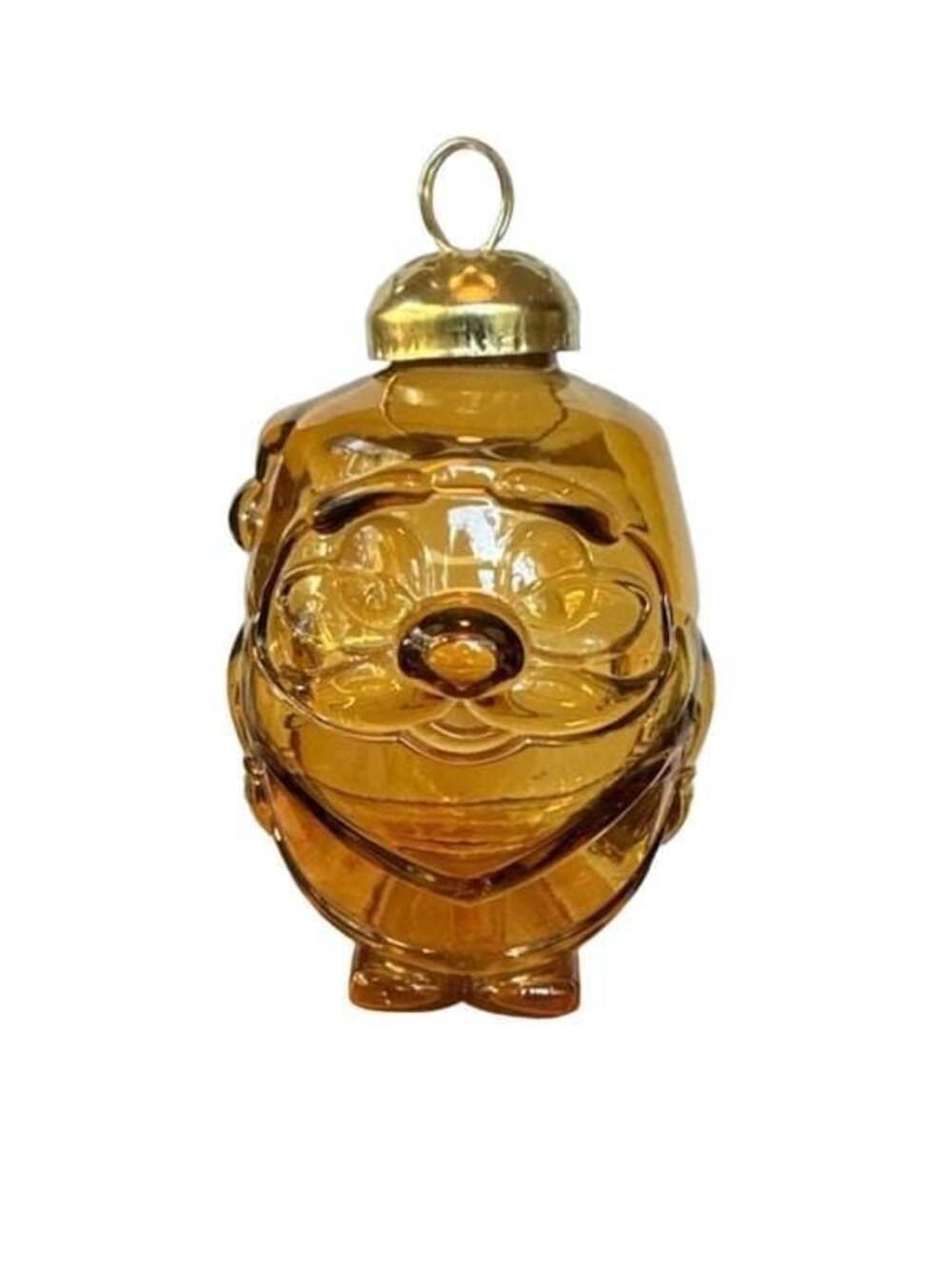 Authentic 100% Recycled Glass Amber Santa Claus Christmas Ornament Made in Spain